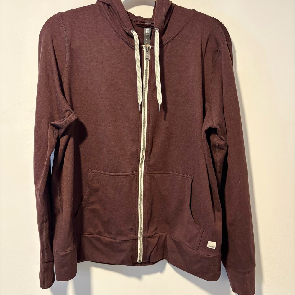 Vuori Halo Performance Hoodie 2.0 DreamKnit Brown Women's Size XL Full Zip